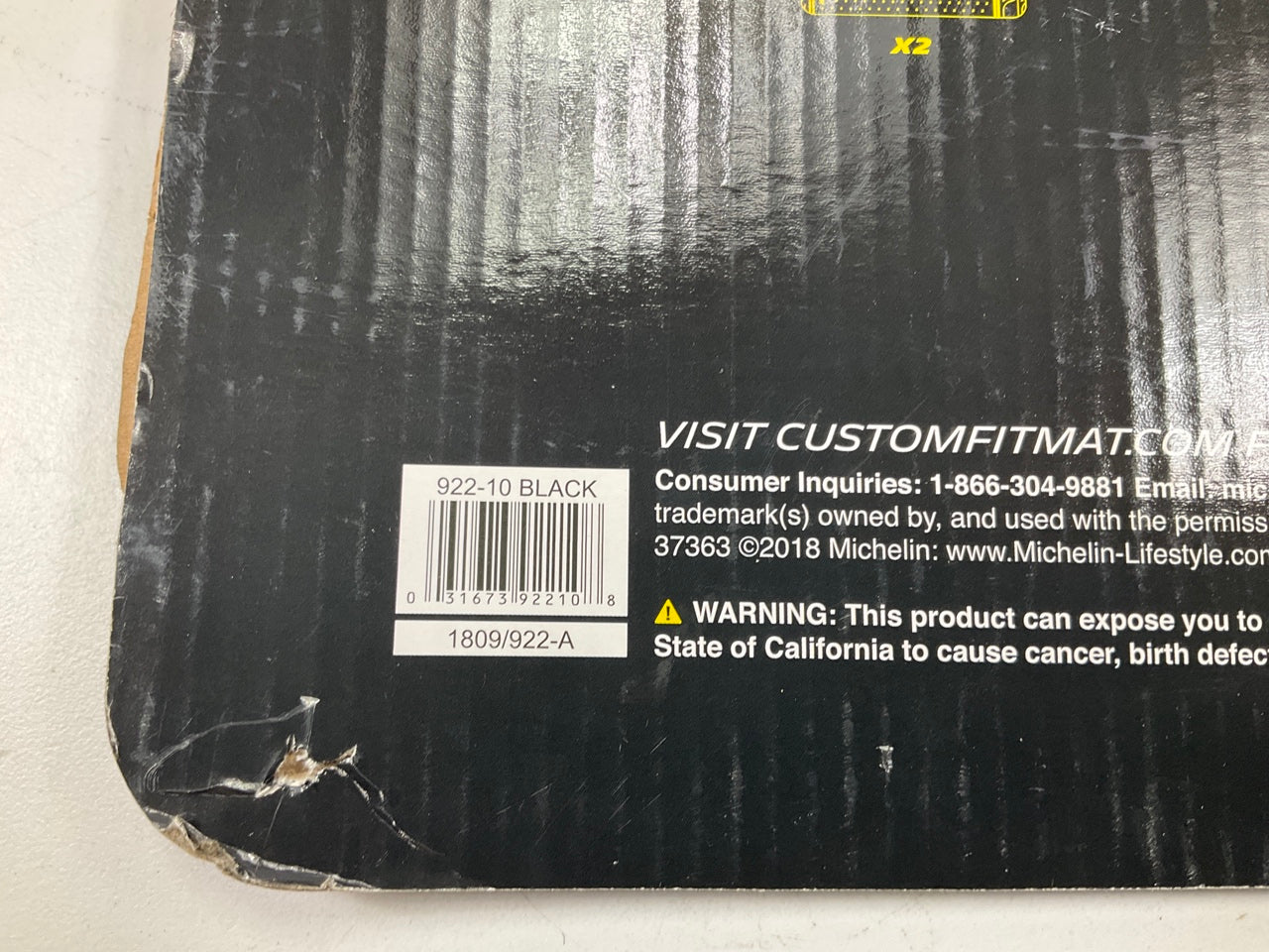 Michelin 922-10 Trim-to-fit Black Carpet Floor Mats, 4-Piece Set (front & Rear)