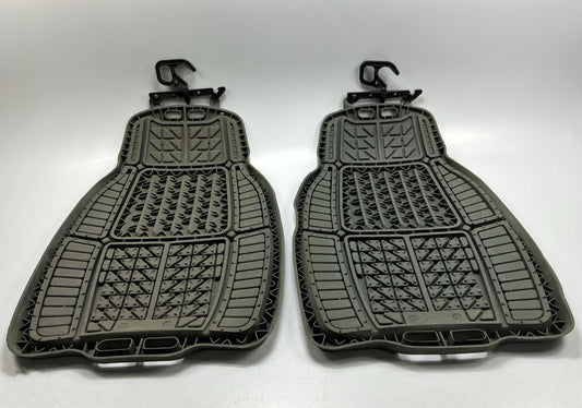 (2) Compact Work Truck Rubber Floor Liner Mats Heavy Duty Rubber - 28''x18-1/2''