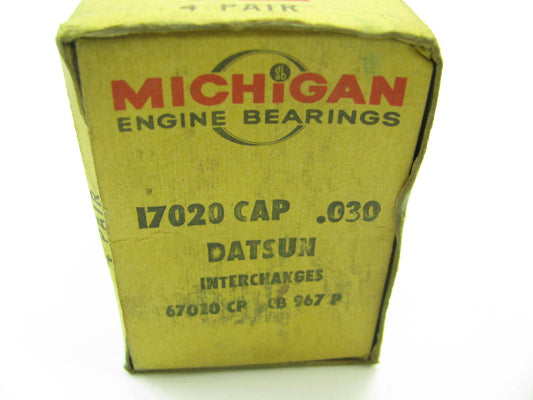 (4) Michigan 17020CAP-030 Rod Bearings .030'' For 1961-69 Datsun 1.2L 1.3L 1.6L