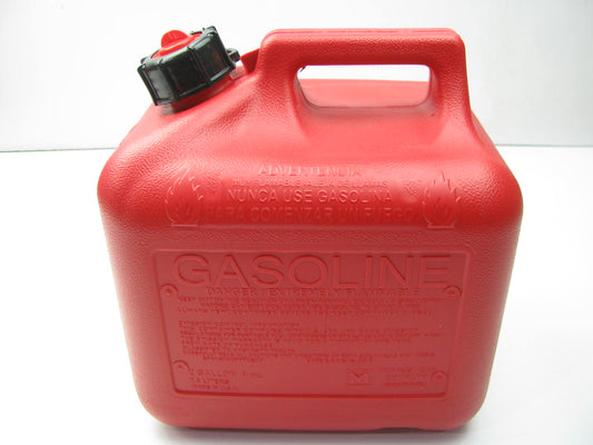 (3) Midwest Can 2310 2-Gallon Red Plastic Fuel Gas Cans With Flame Shield Safety