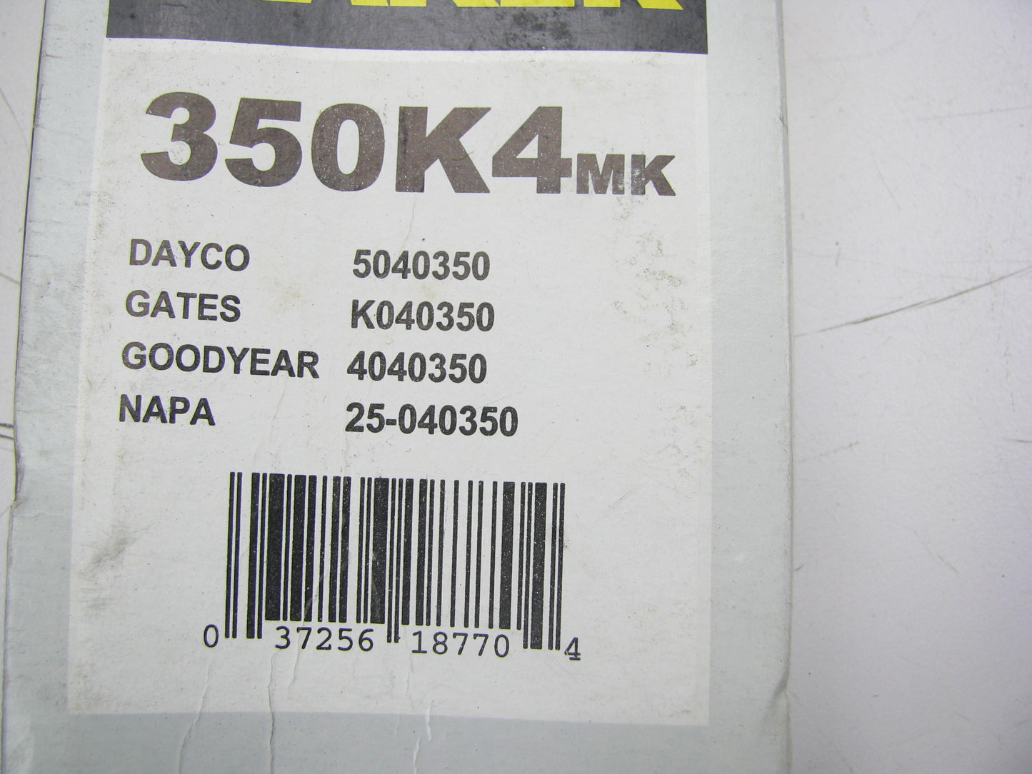 Mileage Maker 350K4MK Serpentine Belt - 0.56'' X 35.00'' - 4 Ribs