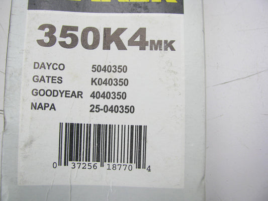 Mileage Maker 350K4MK Serpentine Belt - 0.56'' X 35.00'' - 4 Ribs