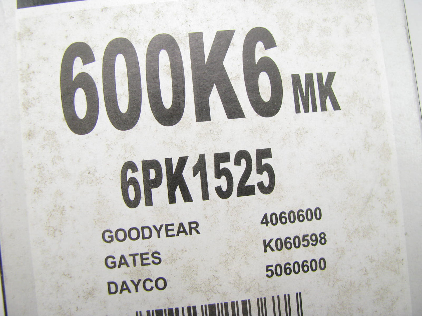 Mileage Maker 600K6MK Serpentine Belt - 0.84'' X 60.50'' - 6 Ribs