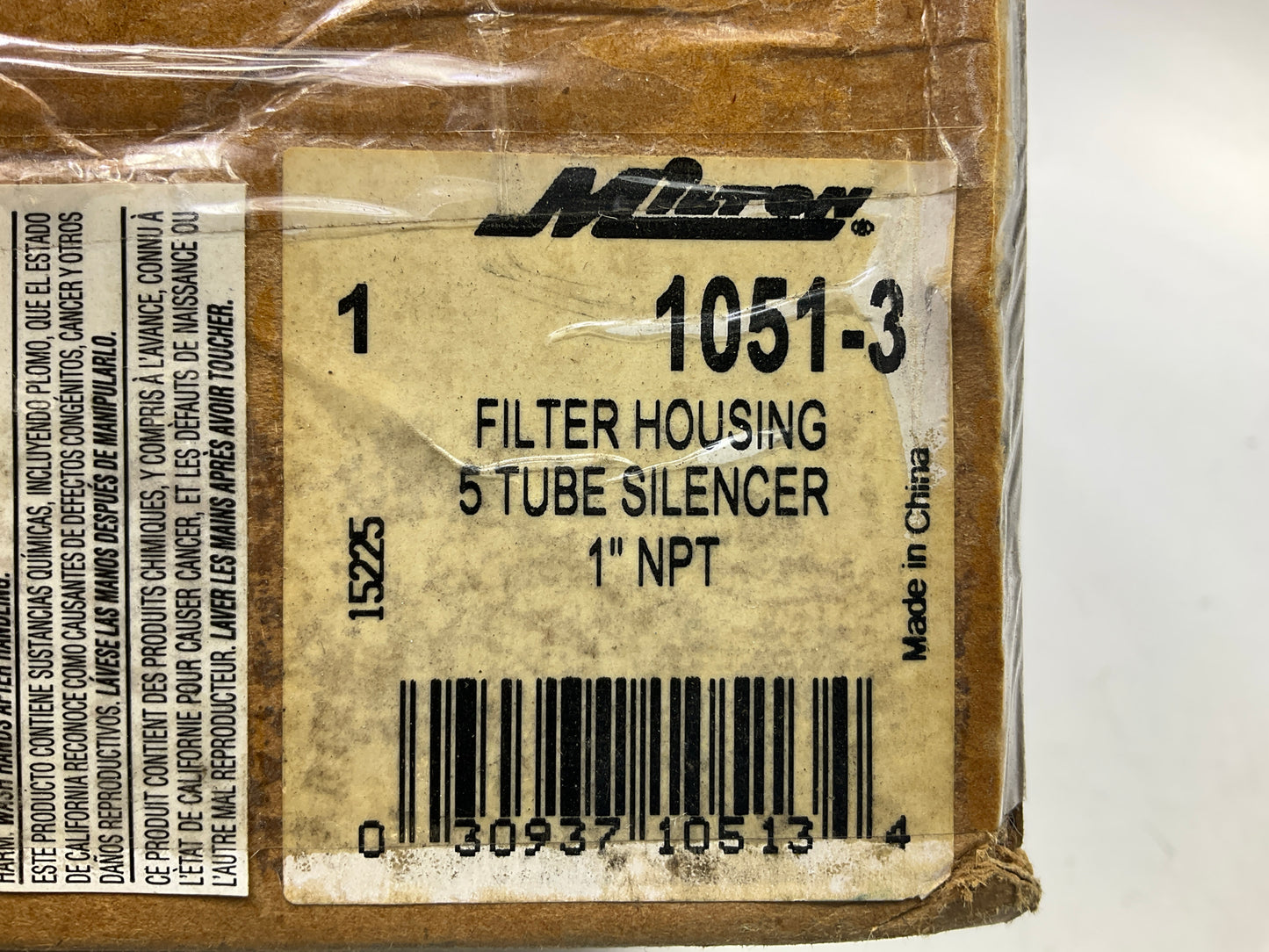 Milton 1051-3 1'' Air Compressor Filter Housing Plastic Housing 5 Tube Silencer