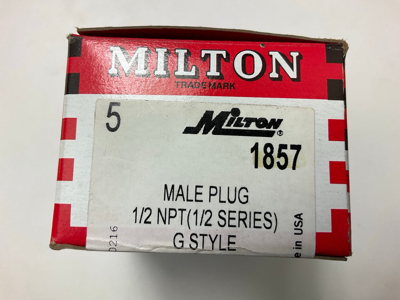 (5) Milton 1857 G Style Plug 1/2'' Male NPT 1/2'' Body Steel Quick Release