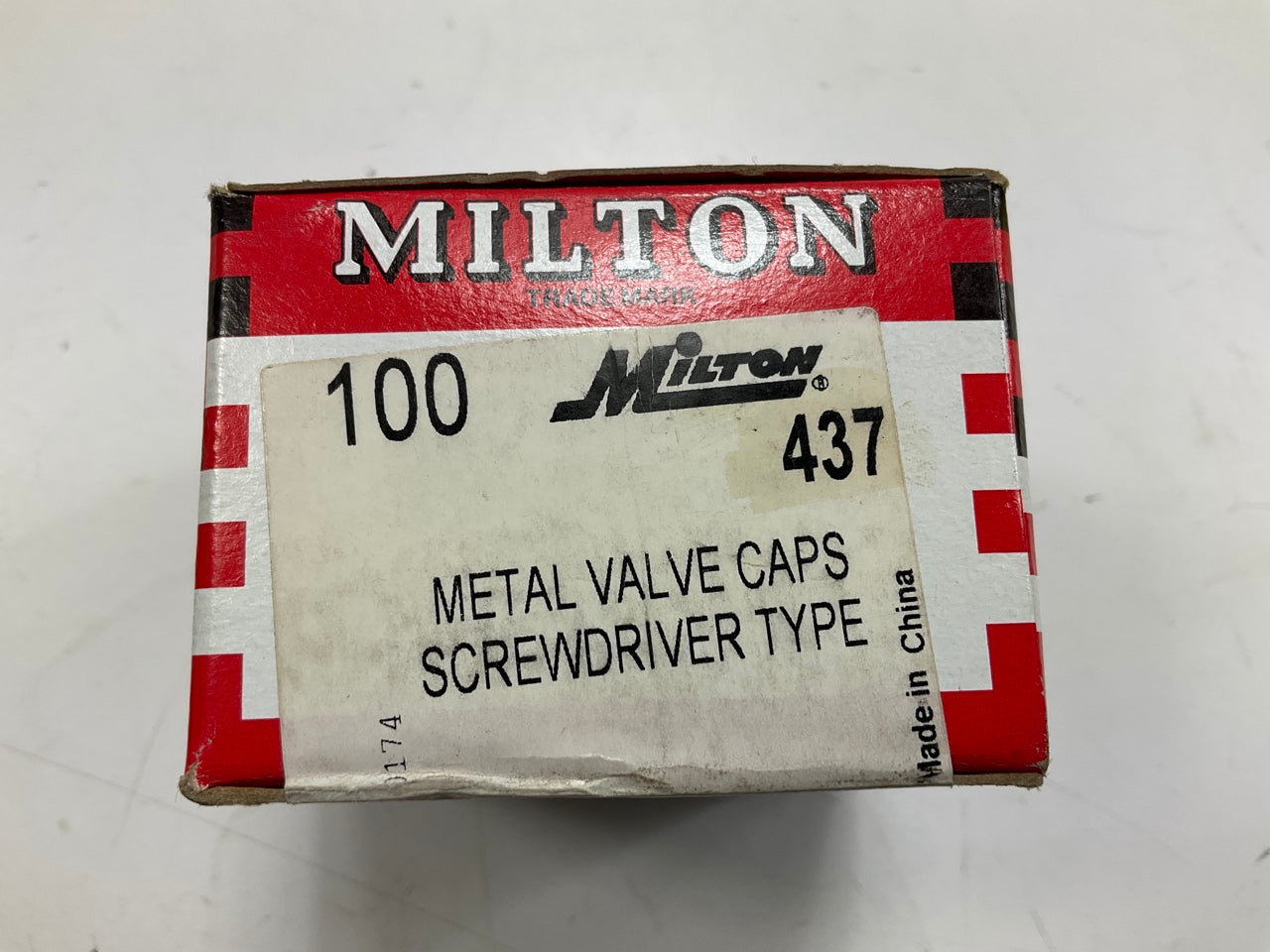 100 Pack - Milton 437 TR VC 2 Screwdriver Type Valve Cap