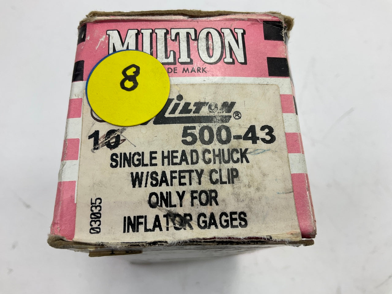 8 Pack - Milton 500-43 7/16''-27 UNS Single Head Grip Air Chuck
