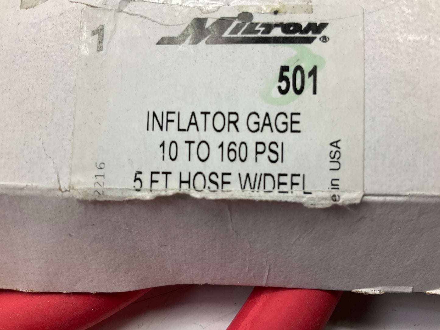 Milton 501 Dual Head Straight Chuck Inflator Gauge , Red, Made In USA