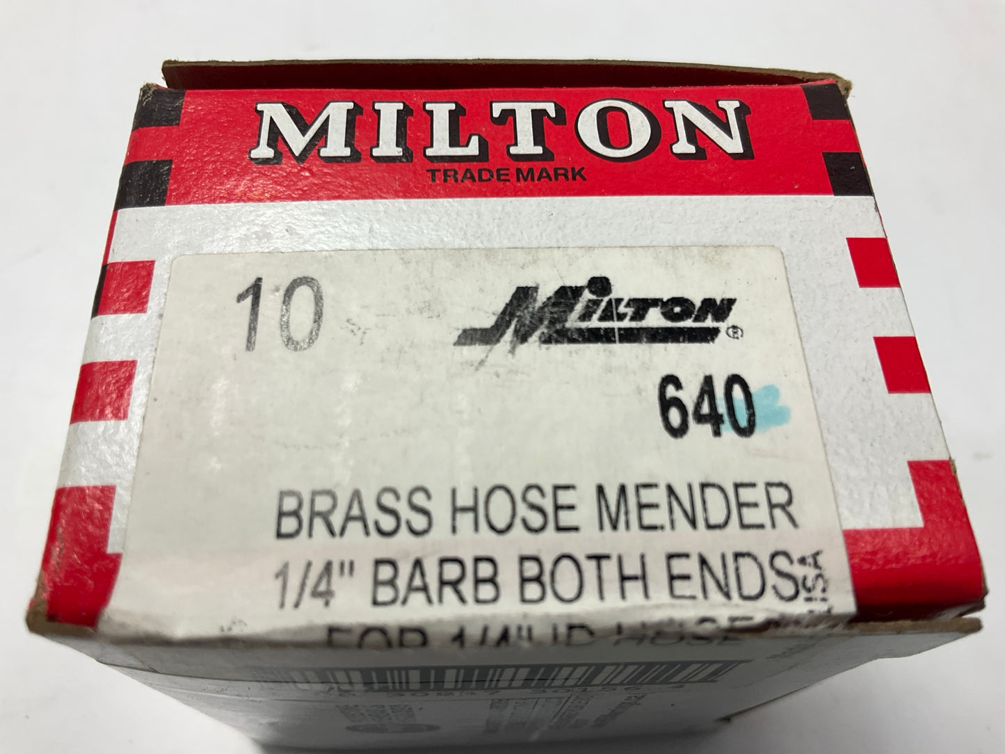 Milton 640 Solid Brass Hose Mender Repair Splice Coupler, 1/4'' ID Hose, 10 PACK
