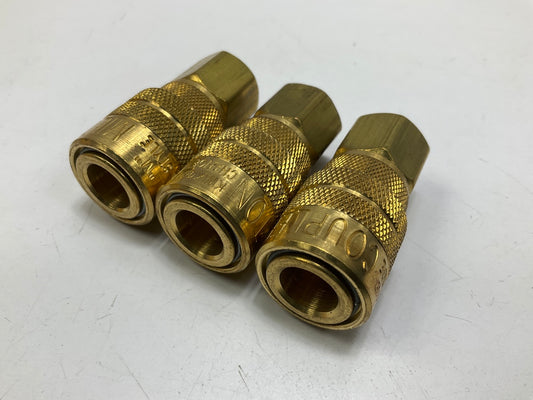 (3) Milton 715 M Style Coupler 1/4'' Female NPT Brass Body Kwick Change Coupler