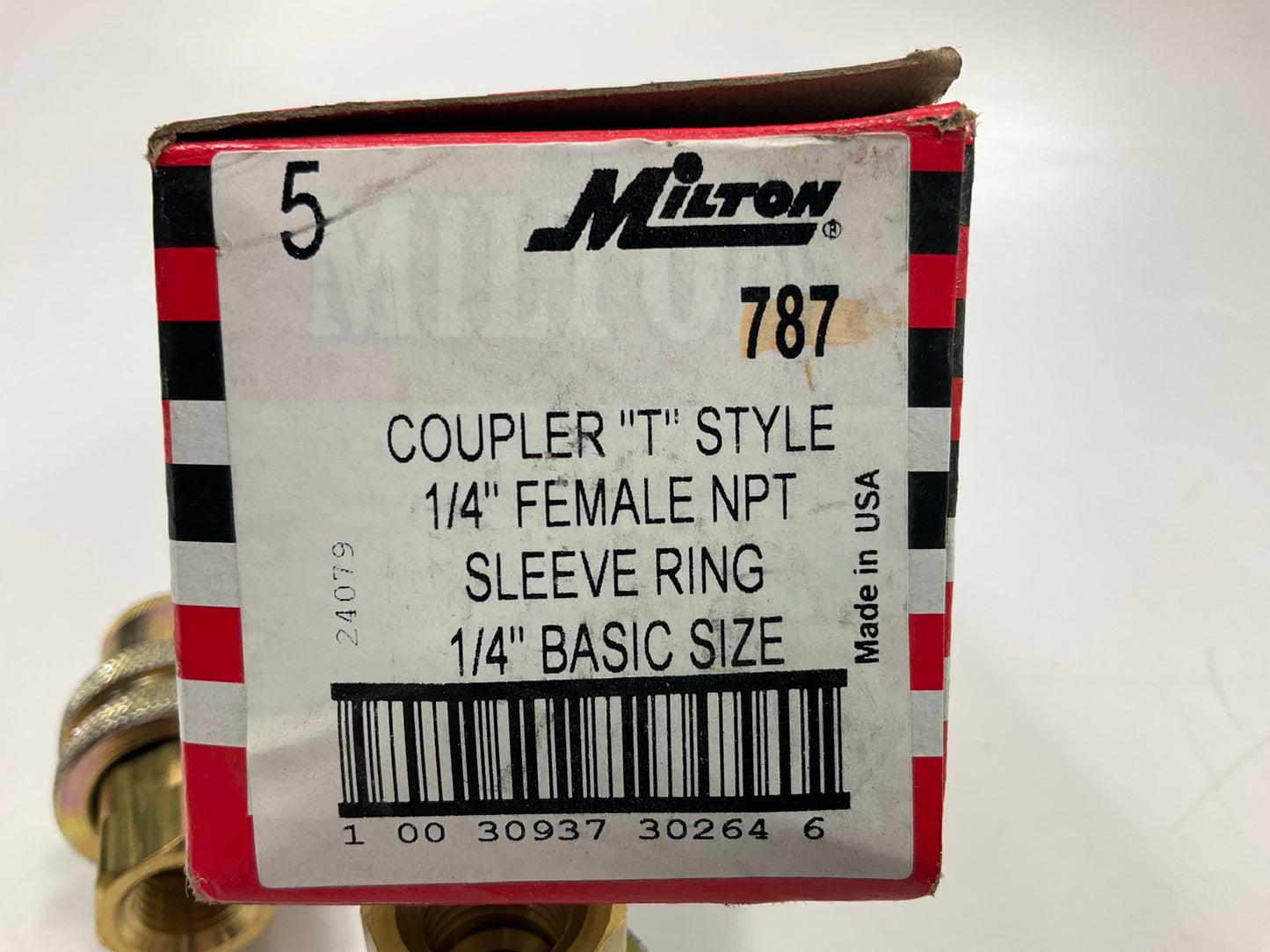 (5) Milton 787 1/4'' FPT Tru Flate T Style Coupler