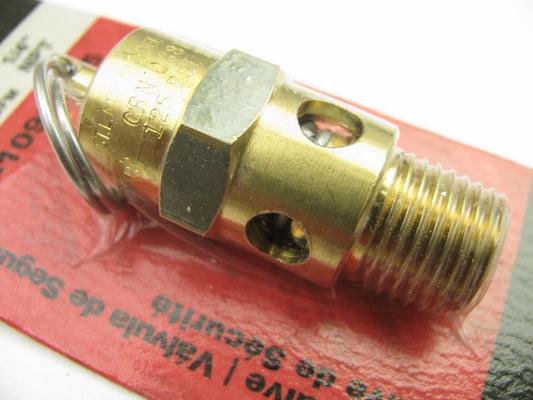 Milton S-1090-125 1/4'' MNPT ASME Safety Valve - 125 PSI Pop Off Pressure