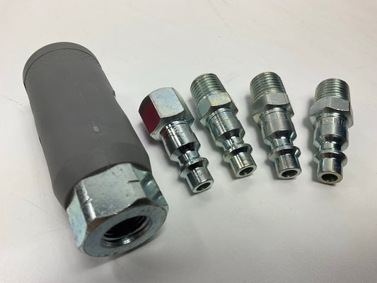 Milton S219 1/4'' M Style Safety Coupler And Plug Kit 5 Pieces, Industrial Style