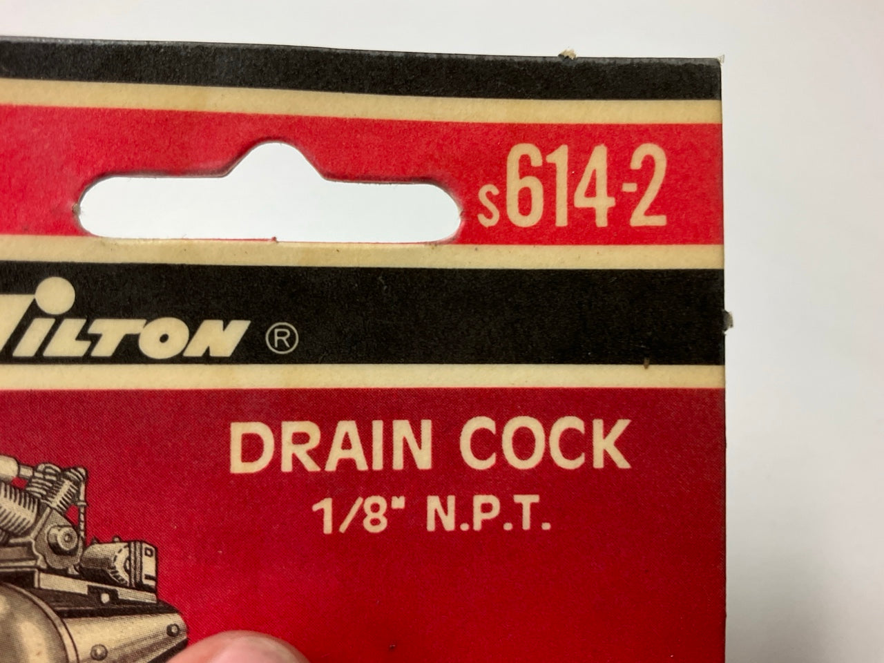 Milton S614-2 1/8'' NPT Brass Drain Cock For Air Compressor, 2 / PACK