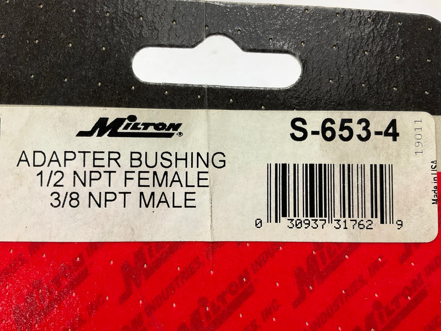Milton 653-4 1/2'' NPT Female X 3/8'' NPT Male Brass Adapter Hose Fitting Bushing