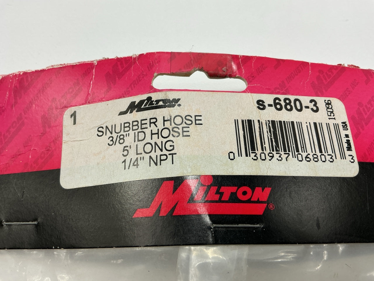 Milton S-680-3 1/4'' ID Snubber Hose, 5' Long