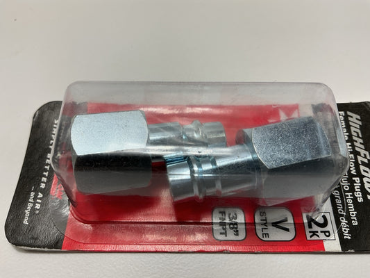 Milton S-763-1 3/8'' FNPT High Volume Low Pressure V-Style Steel Air Plug, 2 PACK