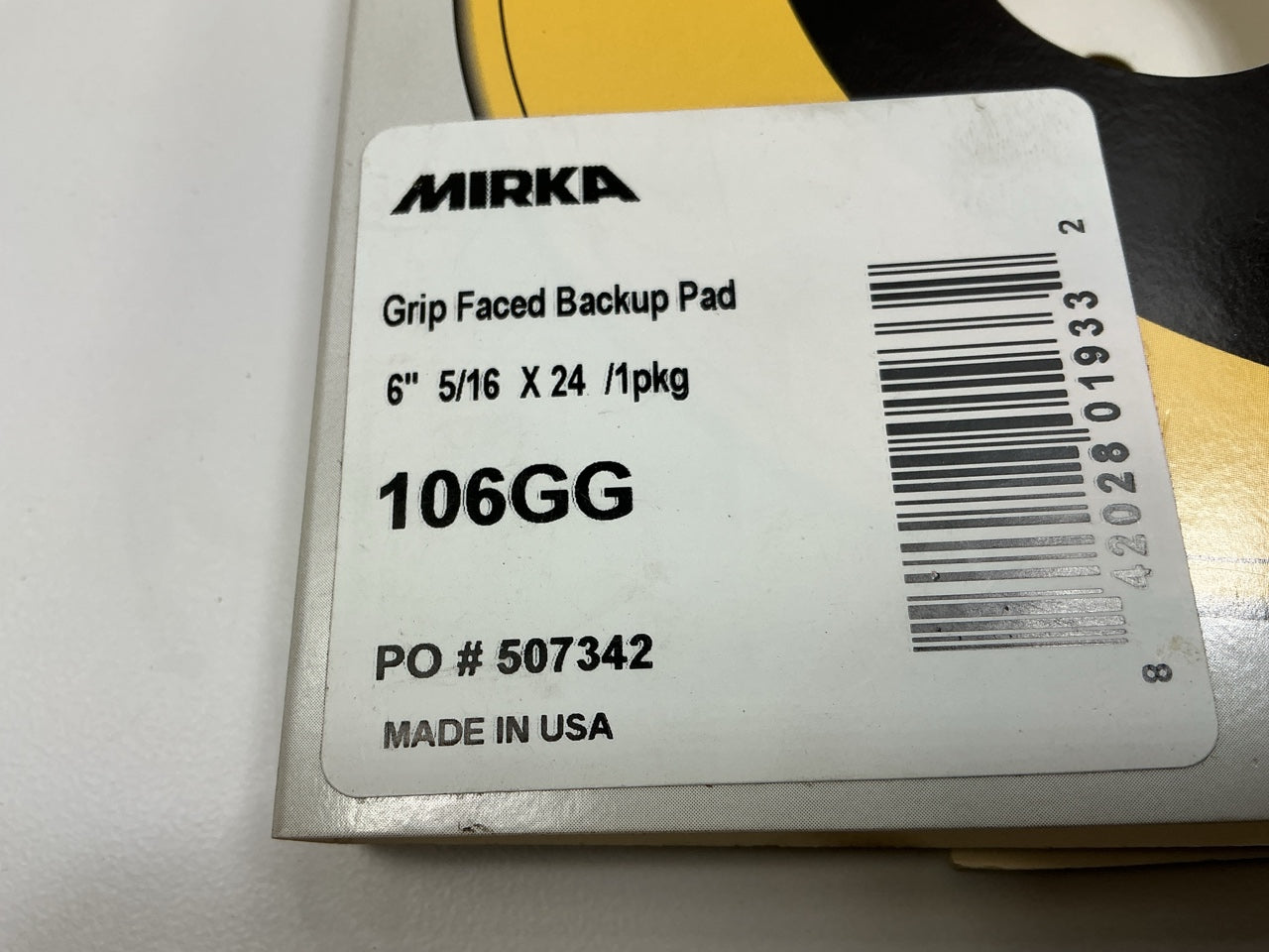 Mirka 106GG 6'' 150mm DA Backup Backing Pad Hook Loop Grip 5/16'' X 24 Thread