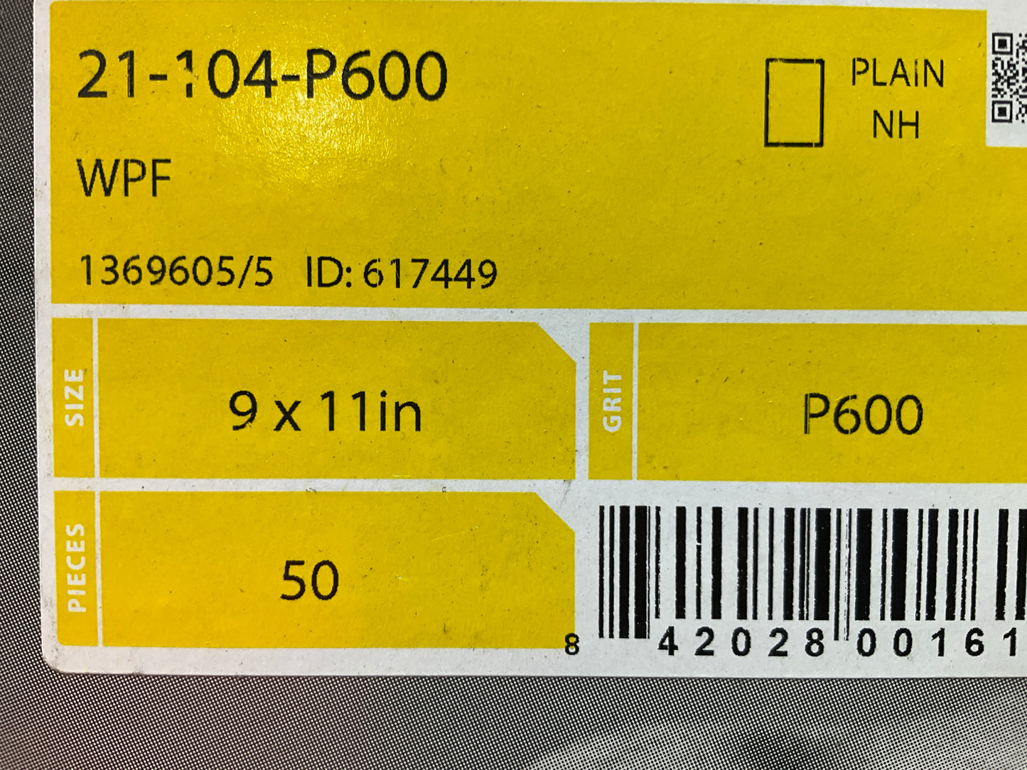 Mirka 21-104-P600 Waterproof Sandpaper Sheets 9'' X 11'' 600 Grit, 50 SHEETS Total