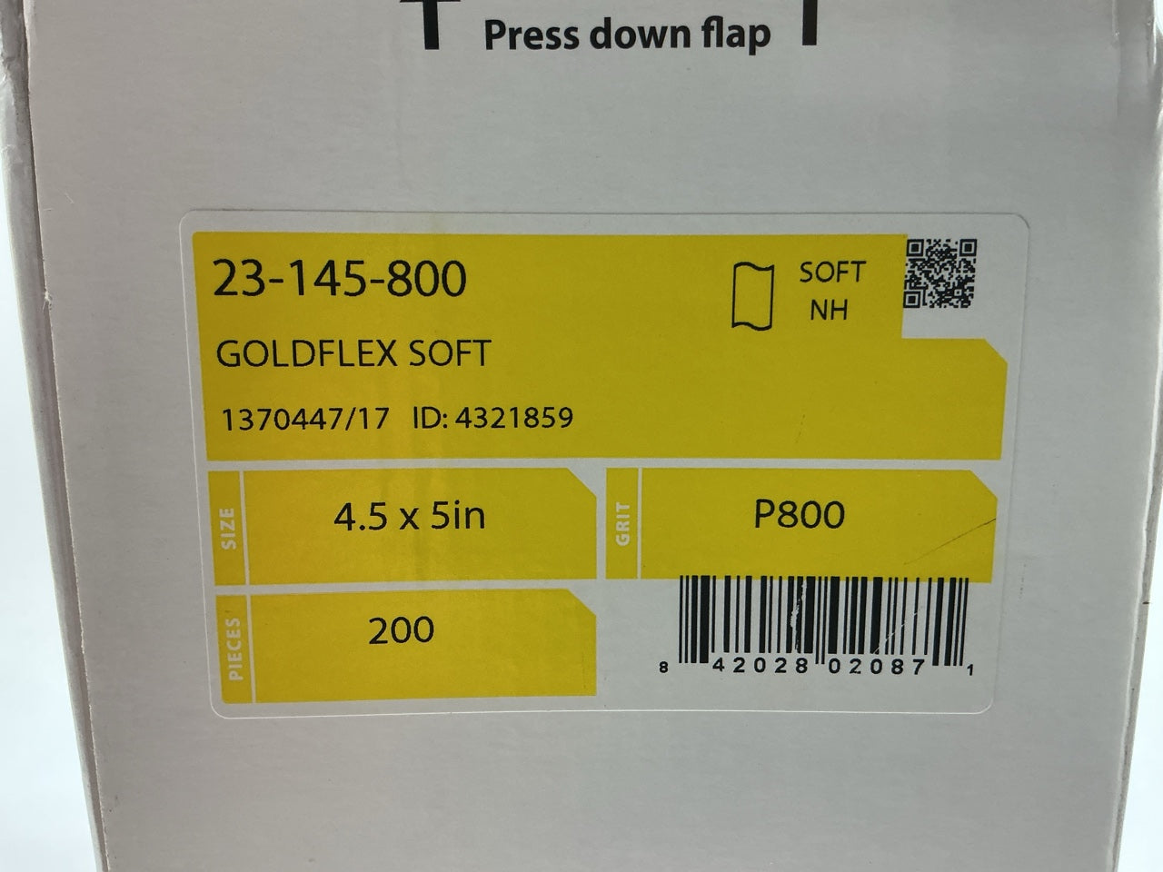 Mirka 23-145-800 Goldflex 4-1/2'' X 5-1/2'' 800 Grit Soft Sanding Pad (200/Roll)