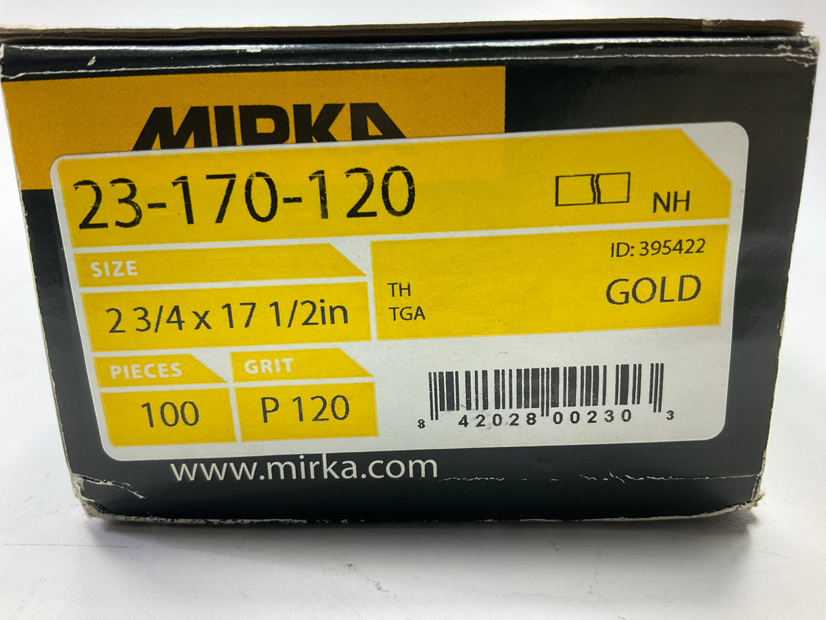Mirka 23-170-120 17.5'' X 2.75'' 120 Grit Aluminium Oxide File Sheets 50 Pieces