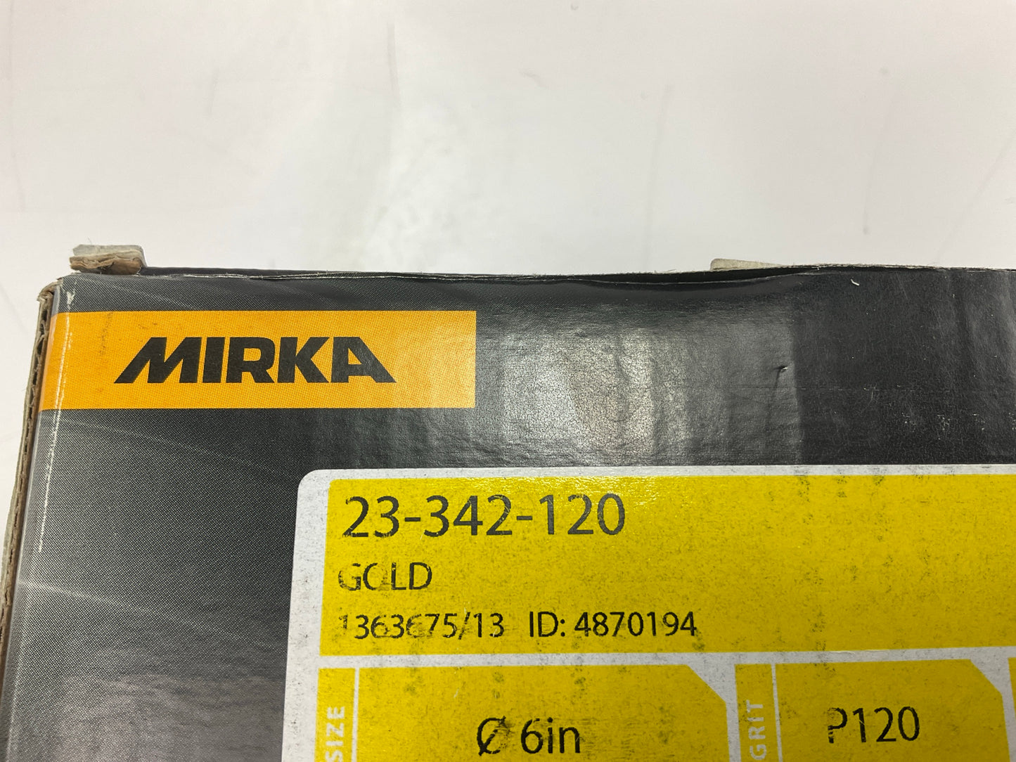 Mirka 23-342-120 Gold 6'' Sticky Back PSA Sanding Discs 120 Grit, 100/Roll