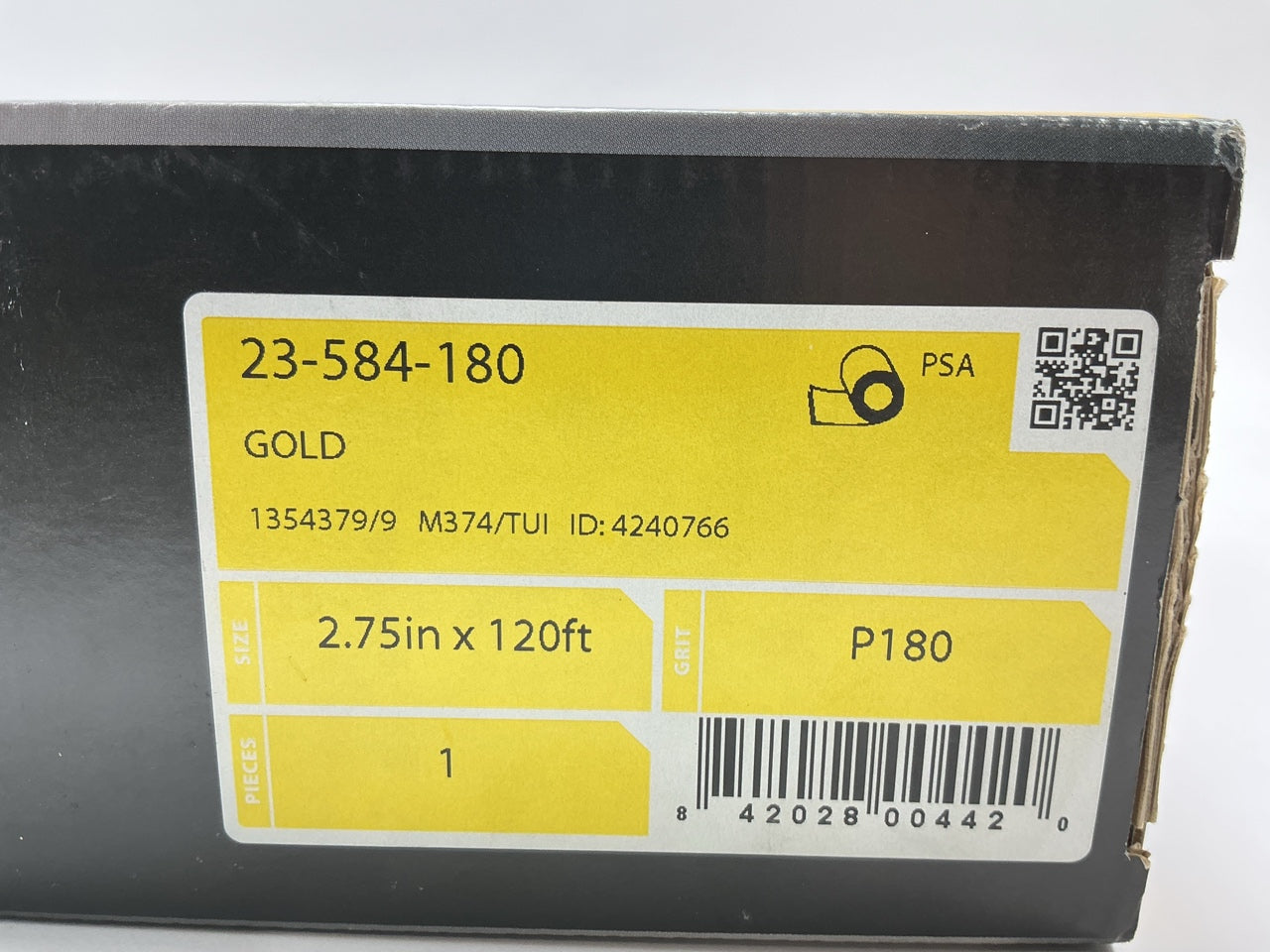 Mirka 23-584-180 Gold 2-3/4 In X 40 Yd PSA Autokut Sandpaper Roll, 180 Grit