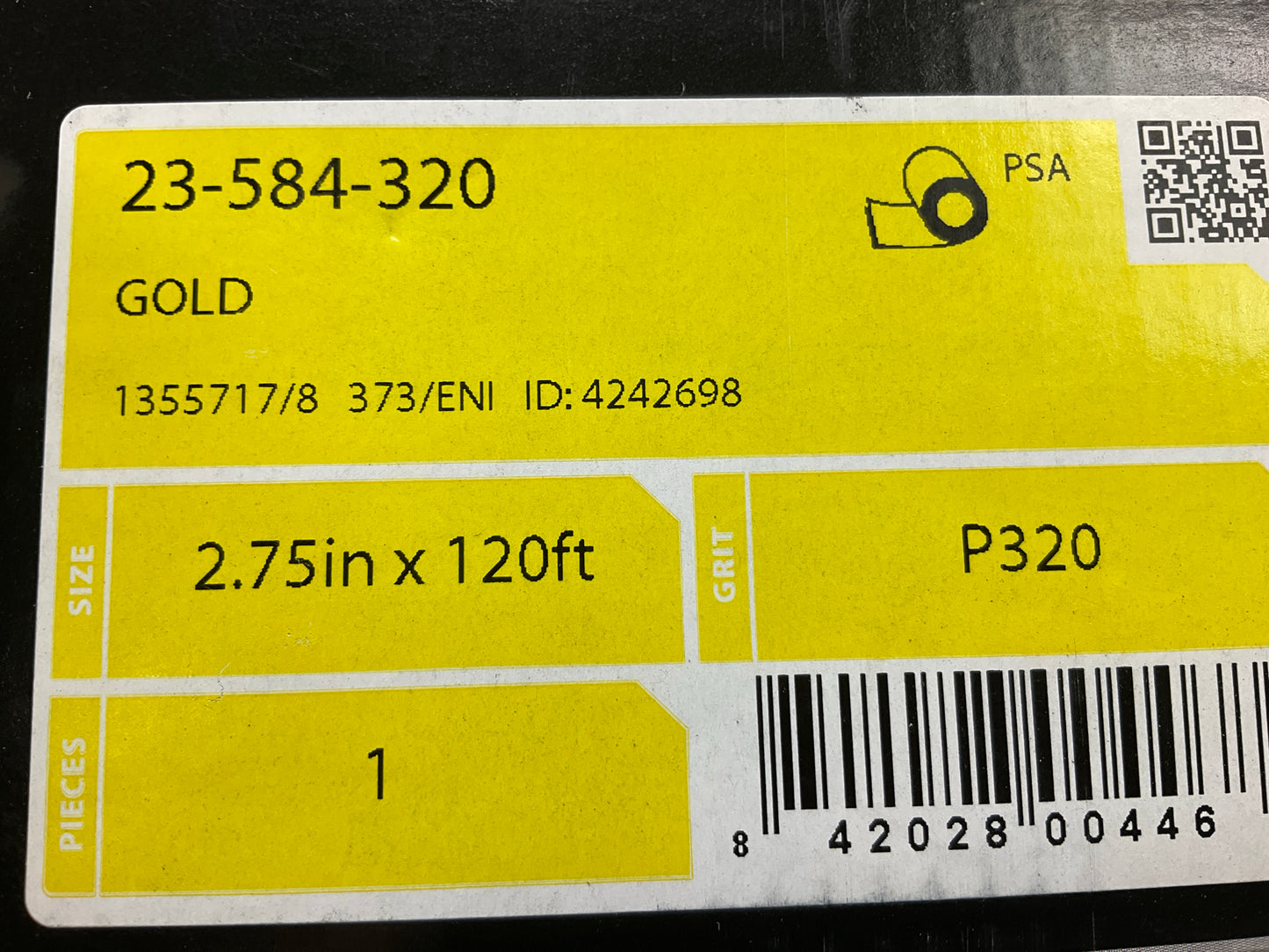 Mirka 23-584-320 Gold 2-3/4 In X 40 Yd PSA Autokut Sanding Roll, 320 Grit