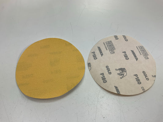 Mirka 23-622-180 Gold 6'' 180 Grit Abrasive Sanding Grip Disc (50/Box)