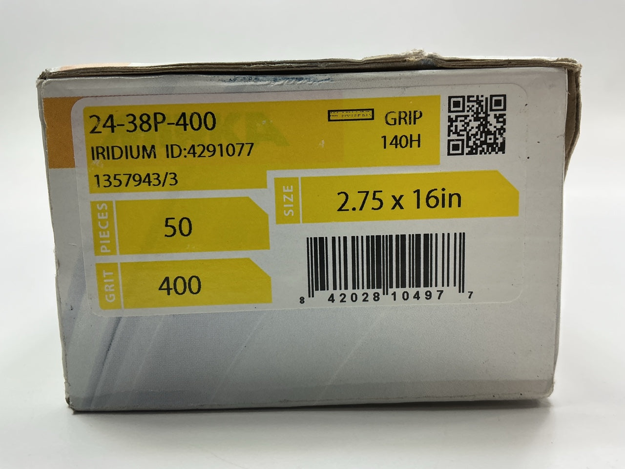 Mirka 24-38P-400 Sandpaper Sheets 2.75''x16'' Perforated Strips 400 Grit, 50 / Box