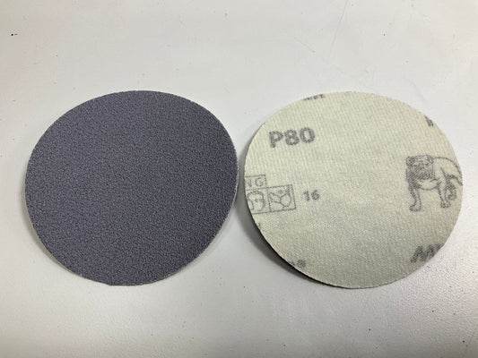 Mirka 2B-608-080 Q. Silver 3'' P80 80 Grit Sanding Discs, 50 Discs Total