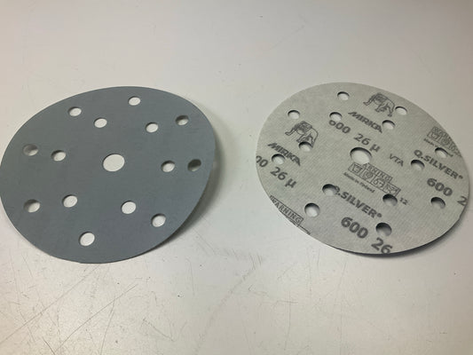 Mirka 2C-611-600 Q. Silver Micro 6'' 15h Vacuum Grip Disc 600 Grit, 50 / Box