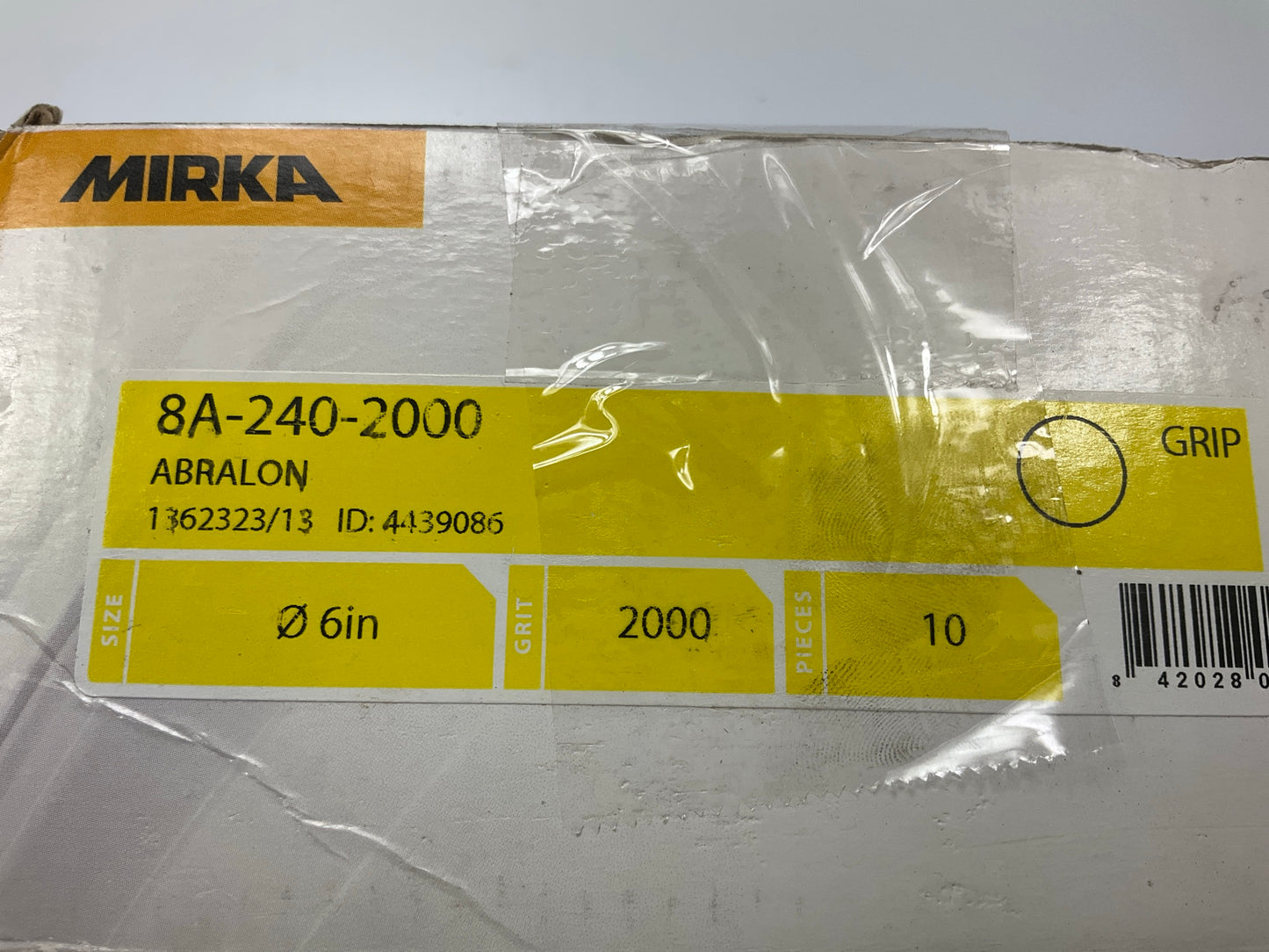 Mirka 8A-240-2000 Abralon 6in. Foam 2000 Grit Grip Disc (10/Pack)