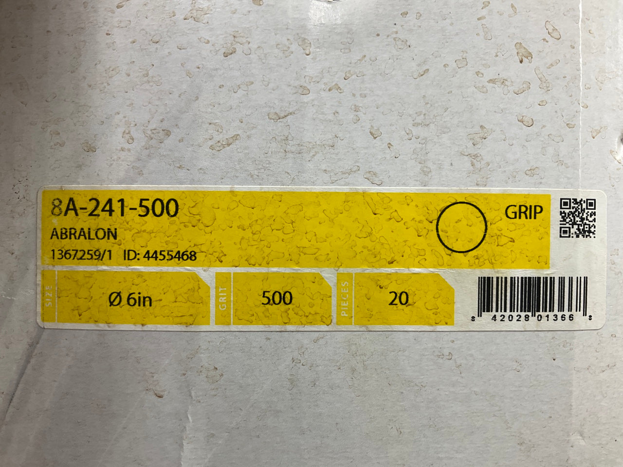 Mirka 8A-241-500 Foam Grip Sanding Disc, 500 Grit, 6'' Diameter, 20 / Pack