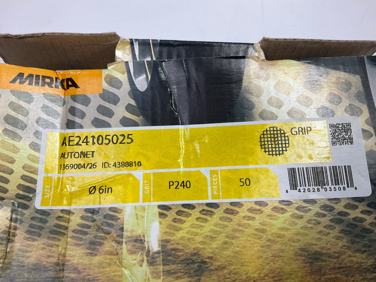 Mirka AE24105025 Autonet 6'' Mesh Sanding 240 Grit Grip Disc (50/Box)