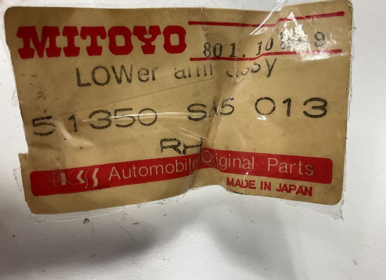Mitoyo 51350-SA5-013 Japan Made Front Right Lower Control Arm 1982-1985 Accord