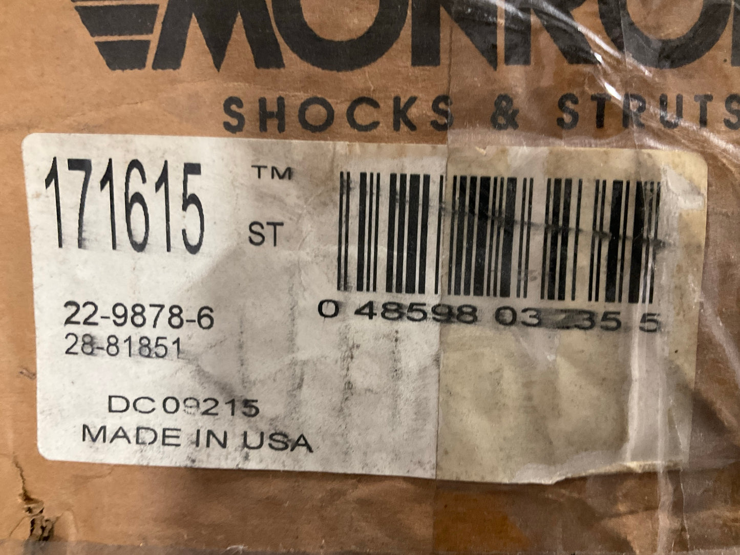 Monroe 171615 Suspension Strut And Coil Spring Assembly, Front