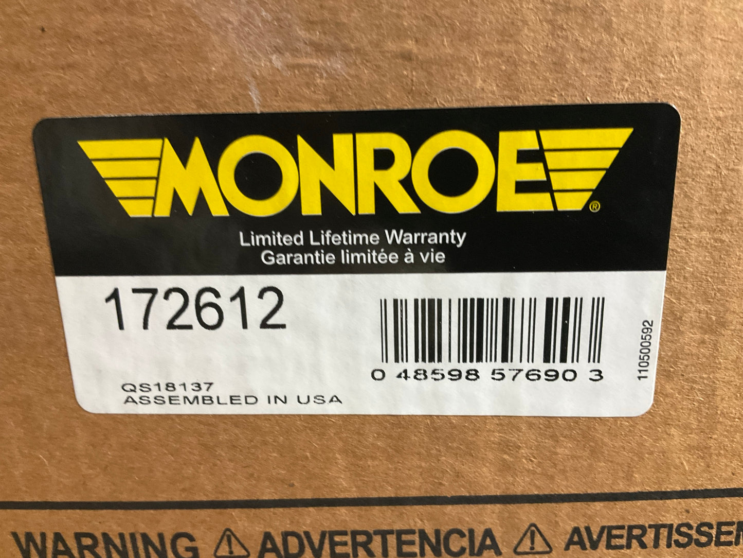 Monroe 172612 Front Left Strut & Coil Spring 2005-07 Ford Five Hundred, Montego