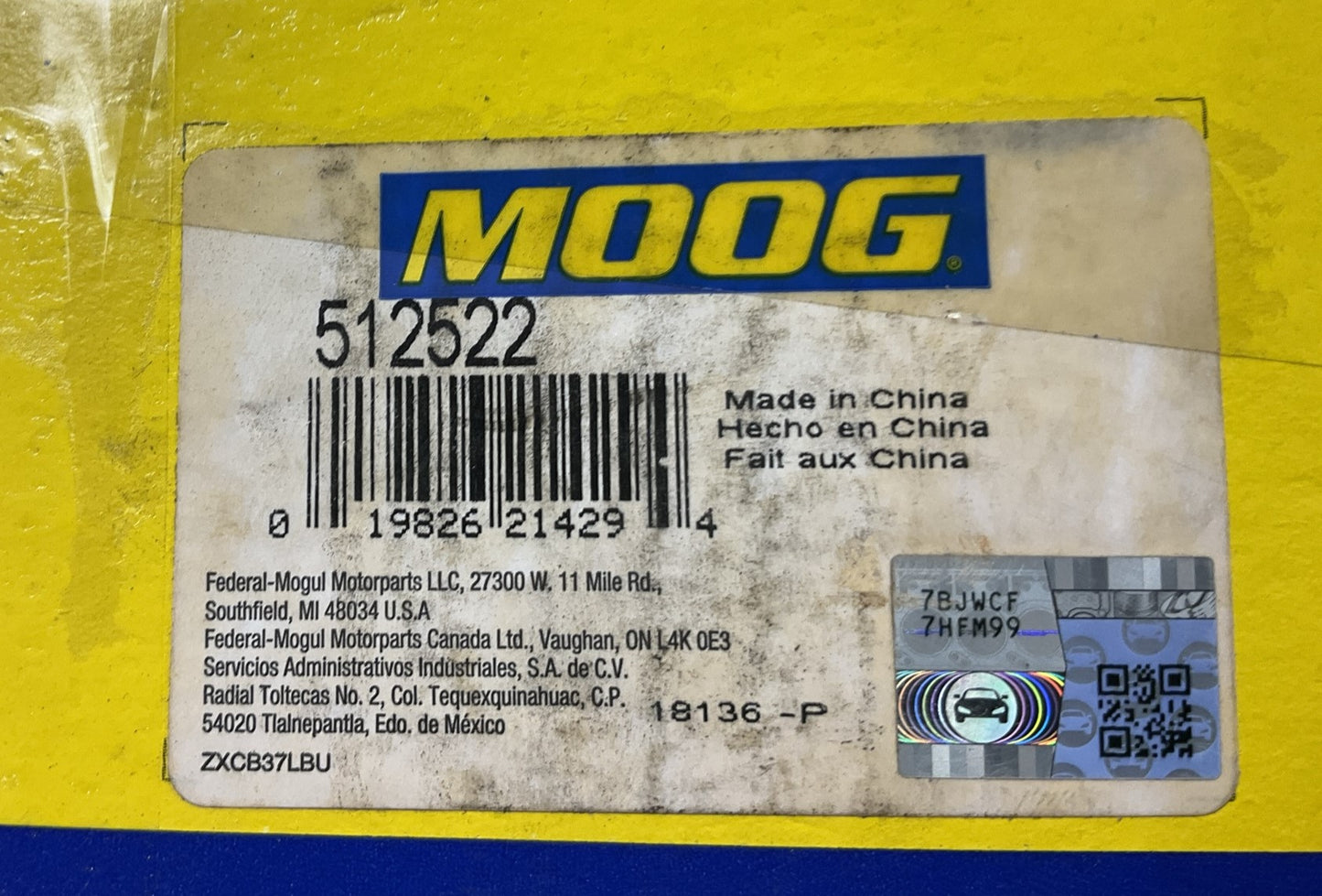 Moog 512522 Rear Wheel Bearing And Hub For 2012-2015 Scion Iq
