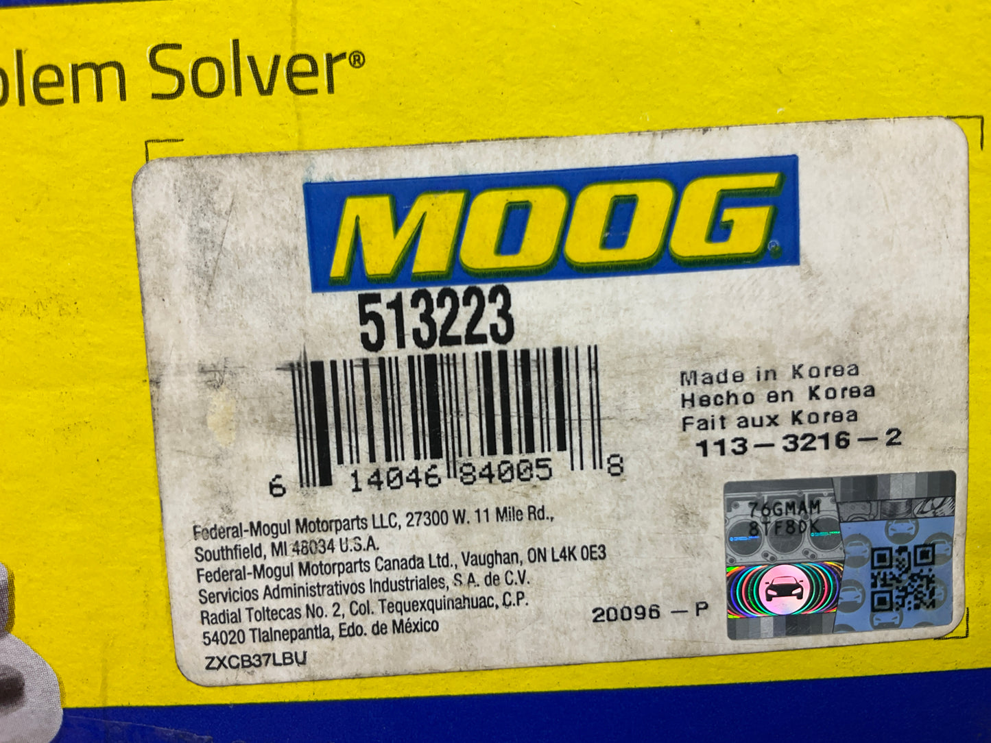 Moog 513223 Front Wheel Bearing And Hub Assembly