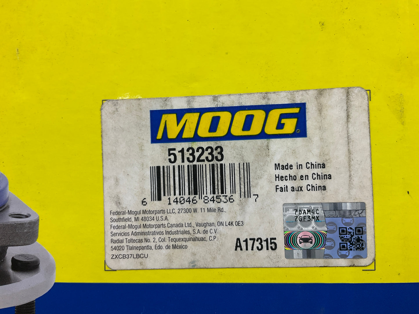 Moog 513233 Front Right Passenger Side Wheel Bearing & Hub Assembly