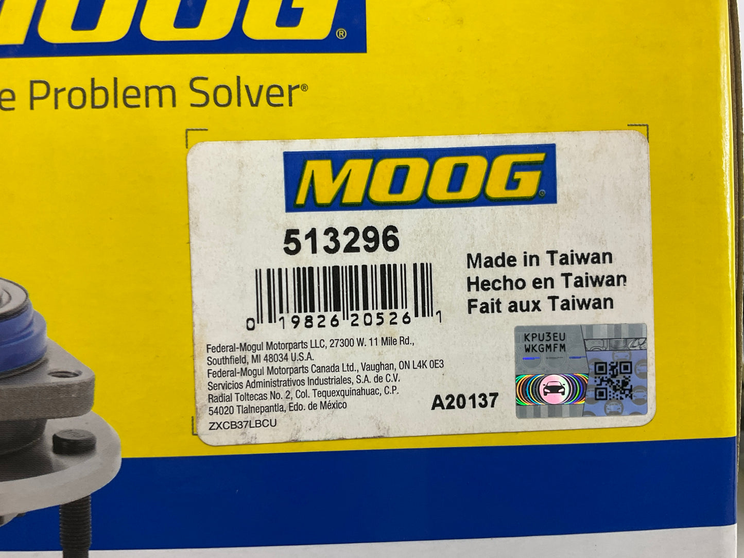 Moog 513296 Front Wheel Bearing And Hub Assembly
