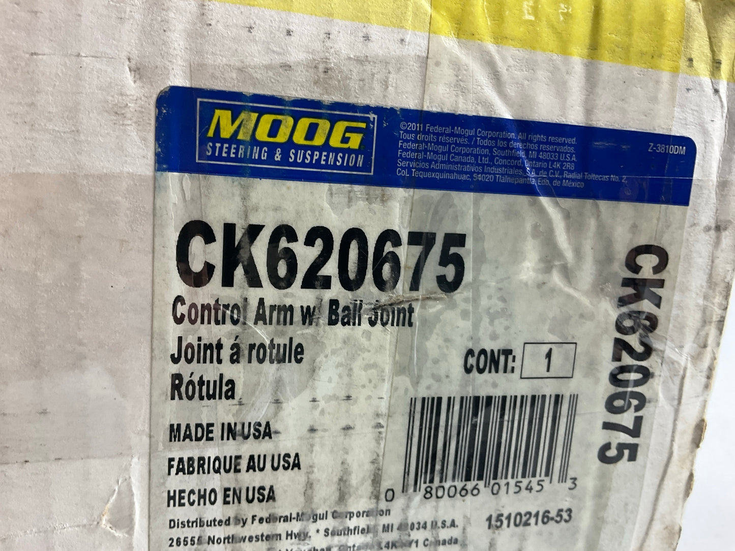 Moog CK620675 Front Left Lower Suspension Control Arm And Ball Joint