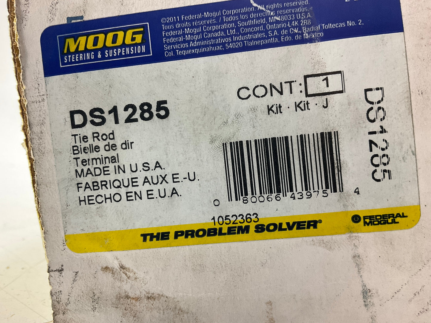 Moog DS1285 Front Right Outer Steering Tie Rod End 91-02 Cheverolet, GMC C3500HD