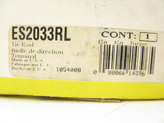 (2) Moog ES2033RL Front Outer Steering Tie Rod End