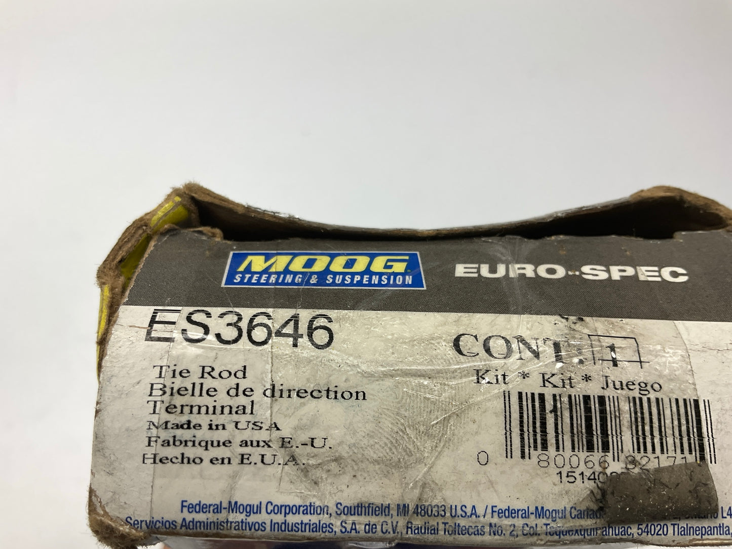 NO HARDWARE - Moog ES3646 Front Outer Steering Tie Rod End