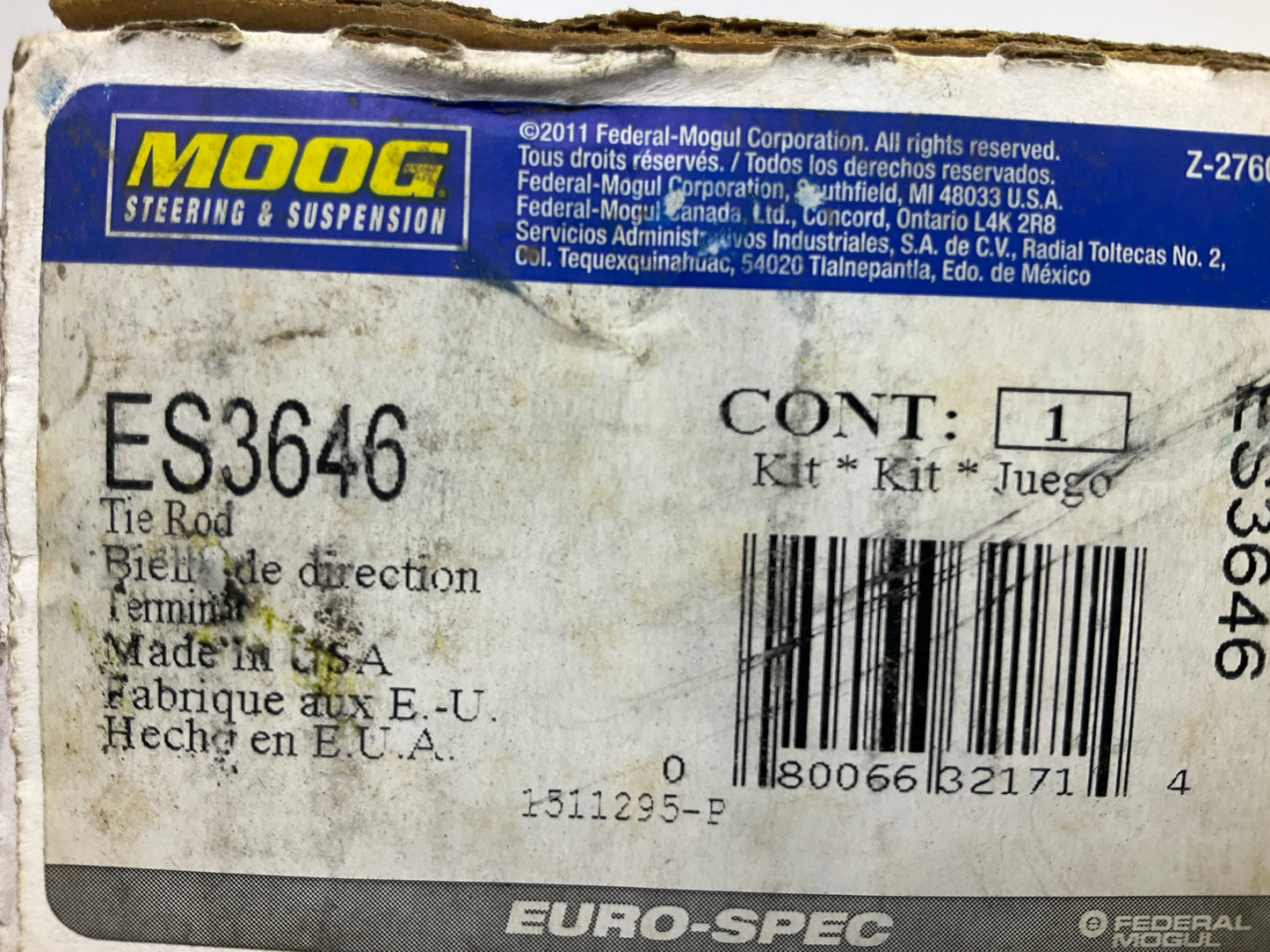 Moog ES3646 Front Outer Steering Tie Rod End