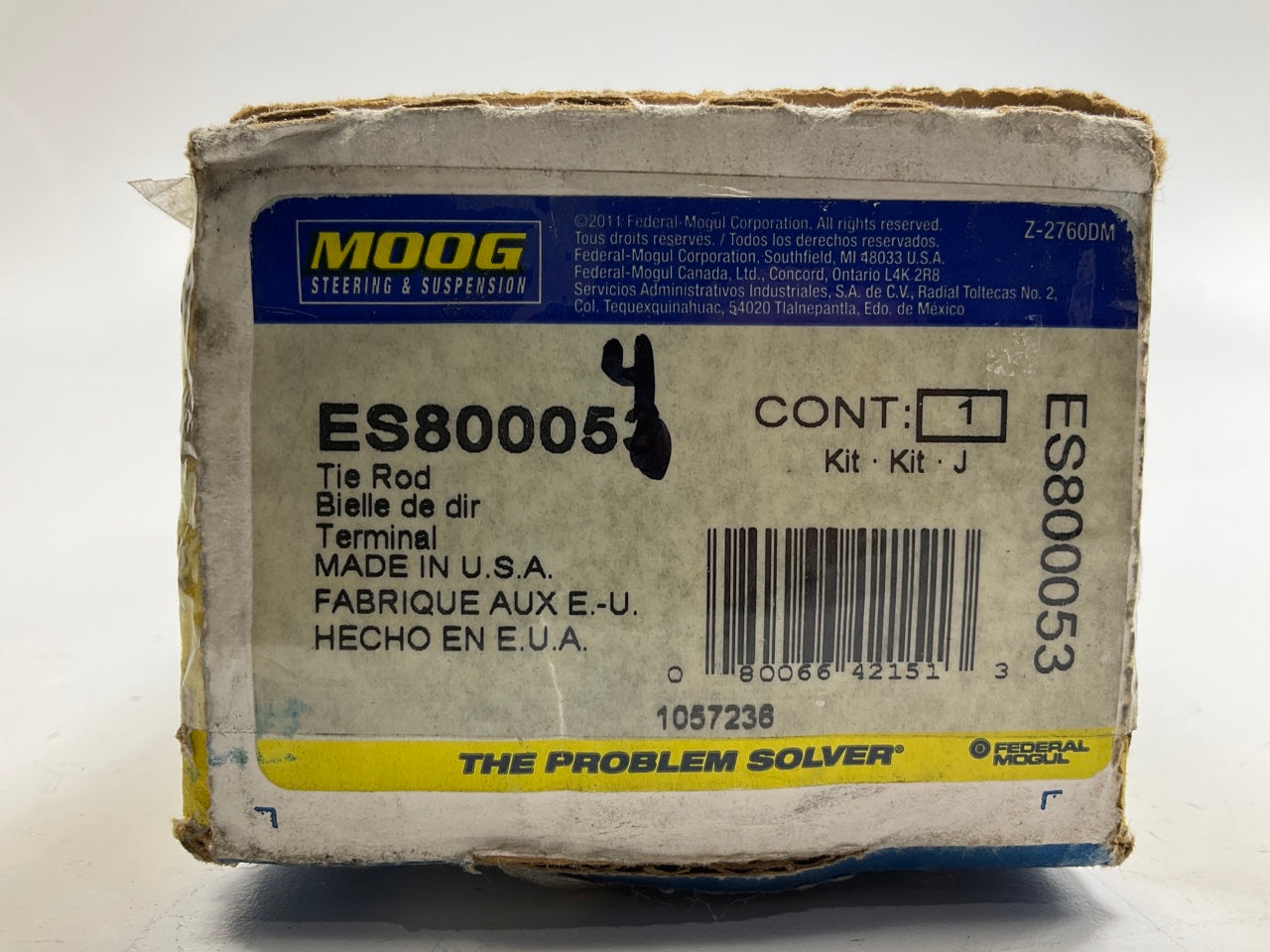 Moog ES800054 Front Left Outer Steering Tie Rod End