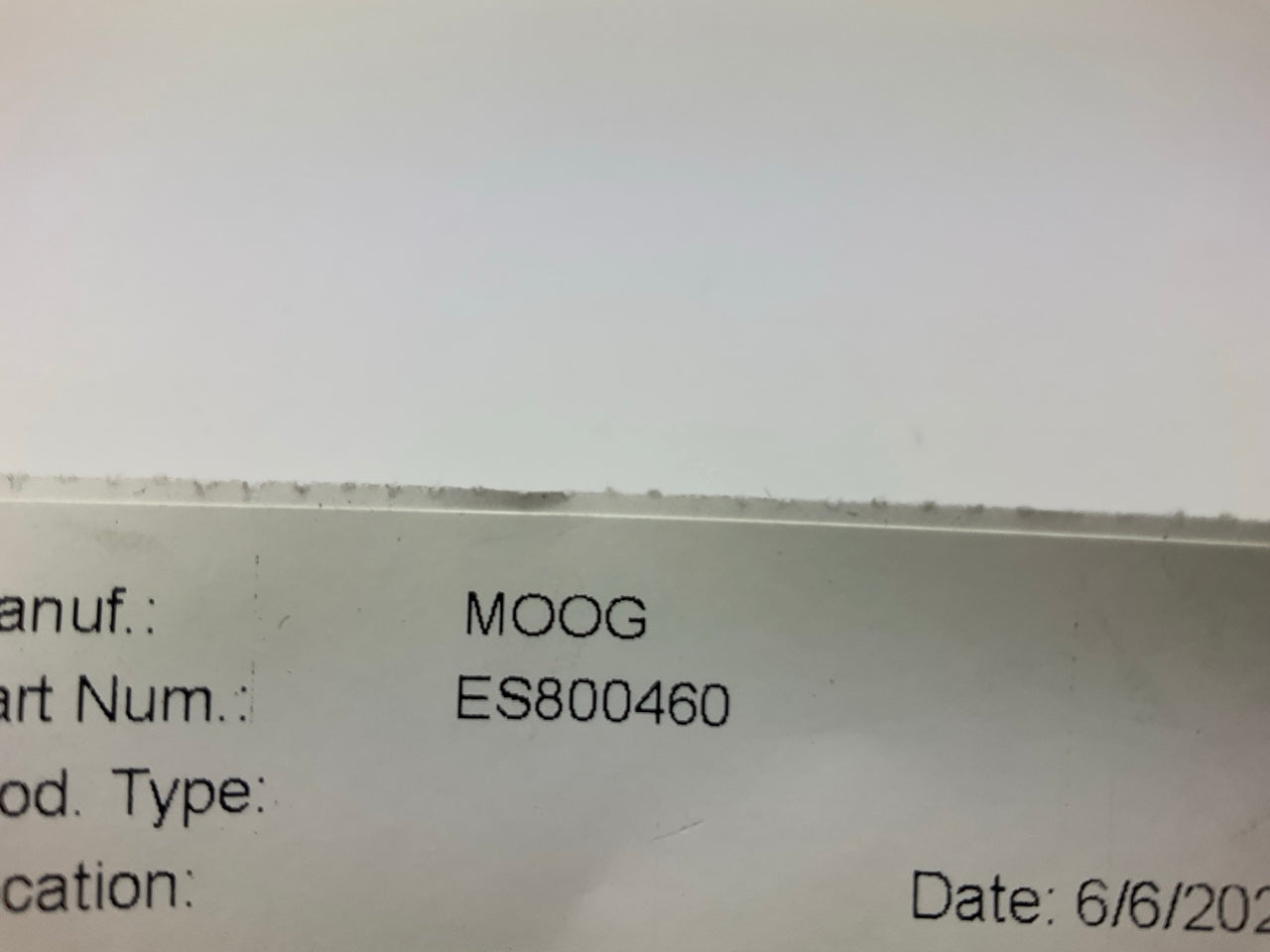 Moog ES800460 Front Left Outer Steering Tie Rod End