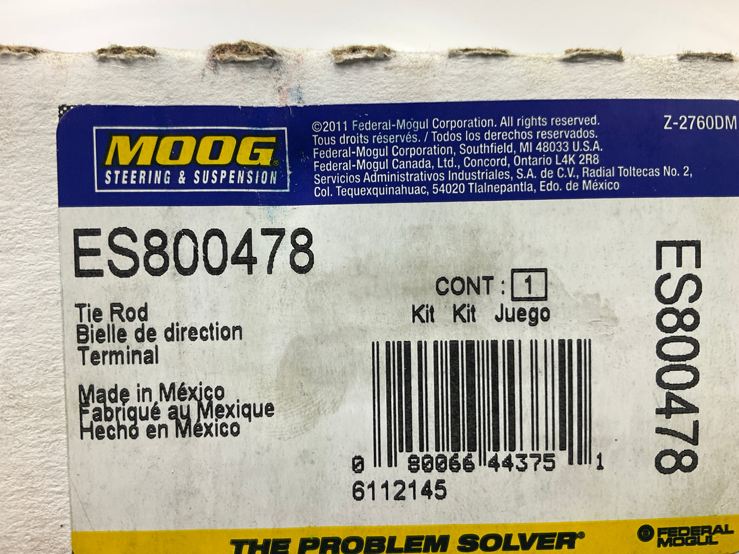 Moog ES800478 Front Outer Steering Tie Rod End